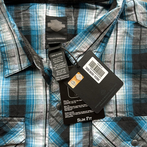 Harley Davidson men’s short sleeve snap front shirt Size extra large slim fit - Picture 2 of 9
